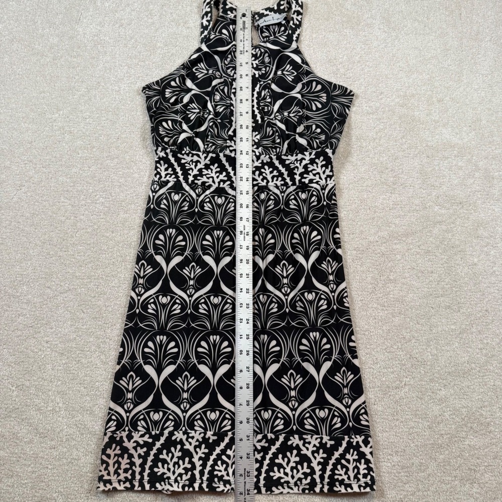 Ava Lynn Halter Dress Black White Sleeveless Party Cocktail Dress - Picture 7 of 8